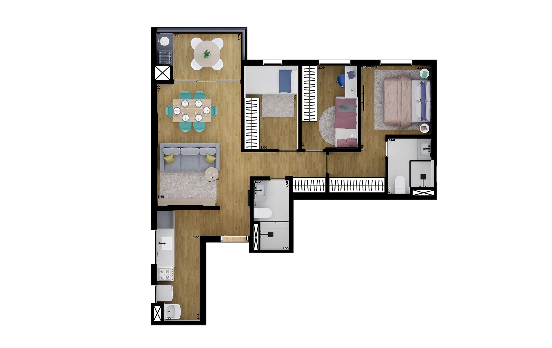 Planta-72m²-3-dorms